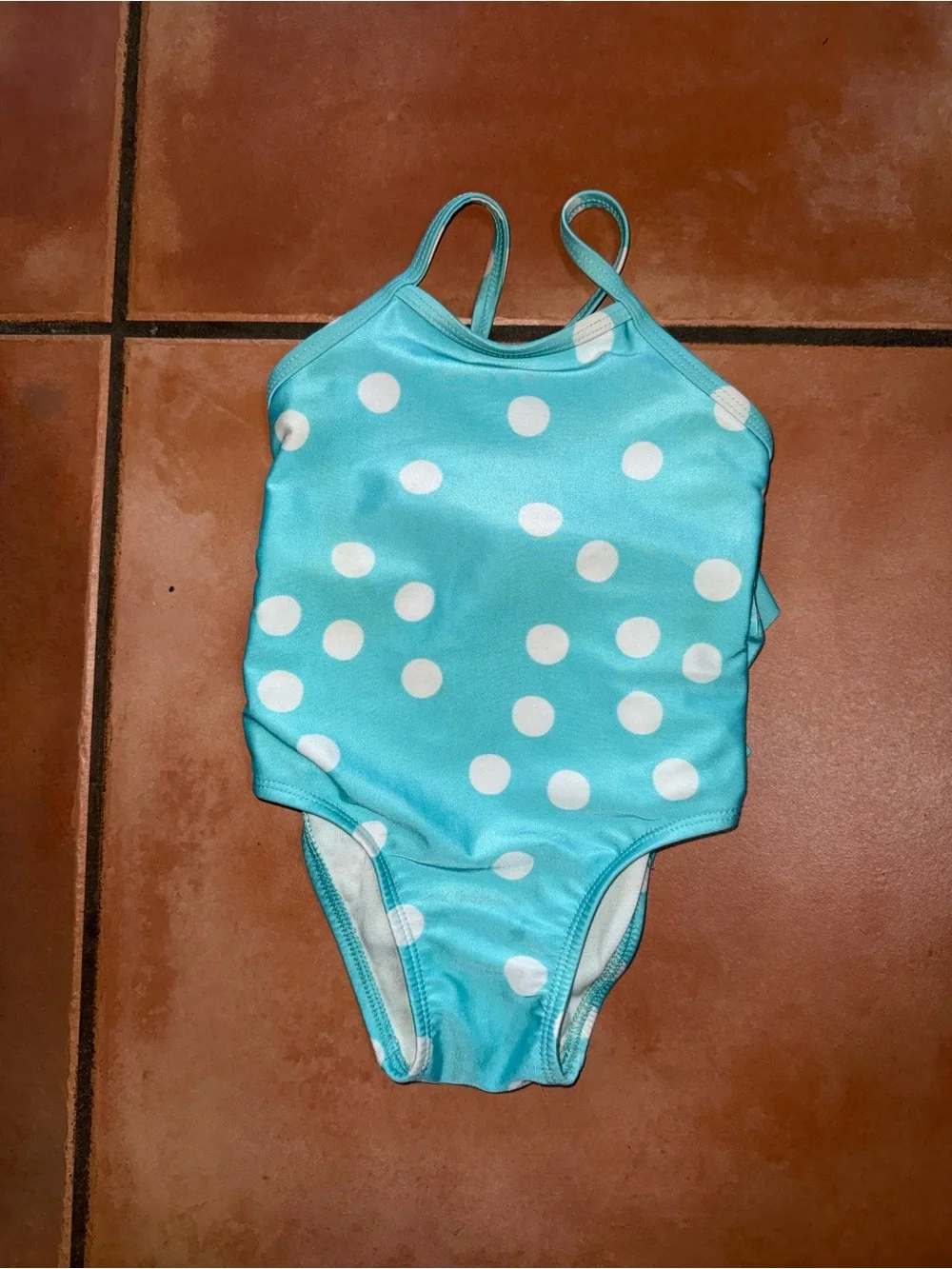 Cat & Jack Aqua Polka Dot One-Piece Swimsuit‎